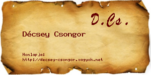 Décsey Csongor névjegykártya