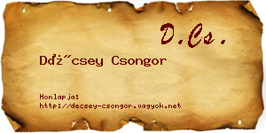 Décsey Csongor névjegykártya