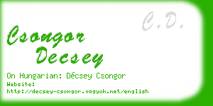 csongor decsey business card