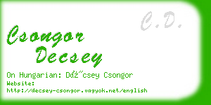 csongor decsey business card